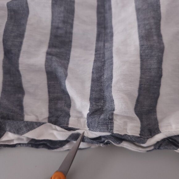 J.Crew Linen Blend Striped Tank Top Womens 0 Tie Hem Nautical Coastal Preppy - Picture 7 of 13